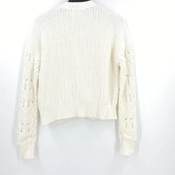 Sundance Aveline White Cotton Button Down V Neck Cardigan Size Petite XS - Picture 4 of 4